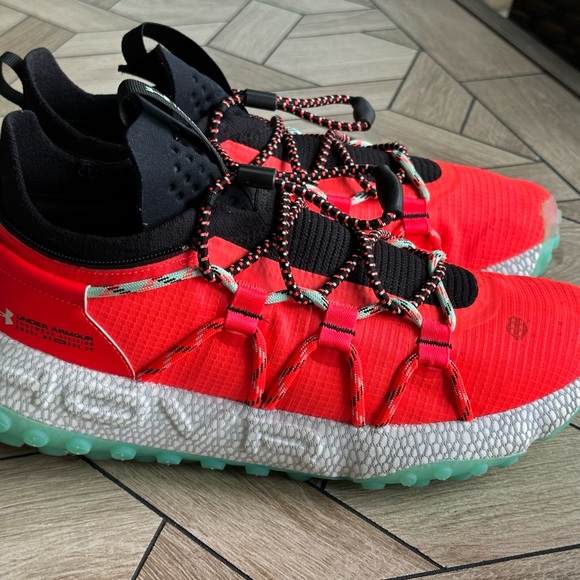 Under Armour Hovr Fat Tire Neon Red and Black Athletic Shoes - Picture 8 of 15